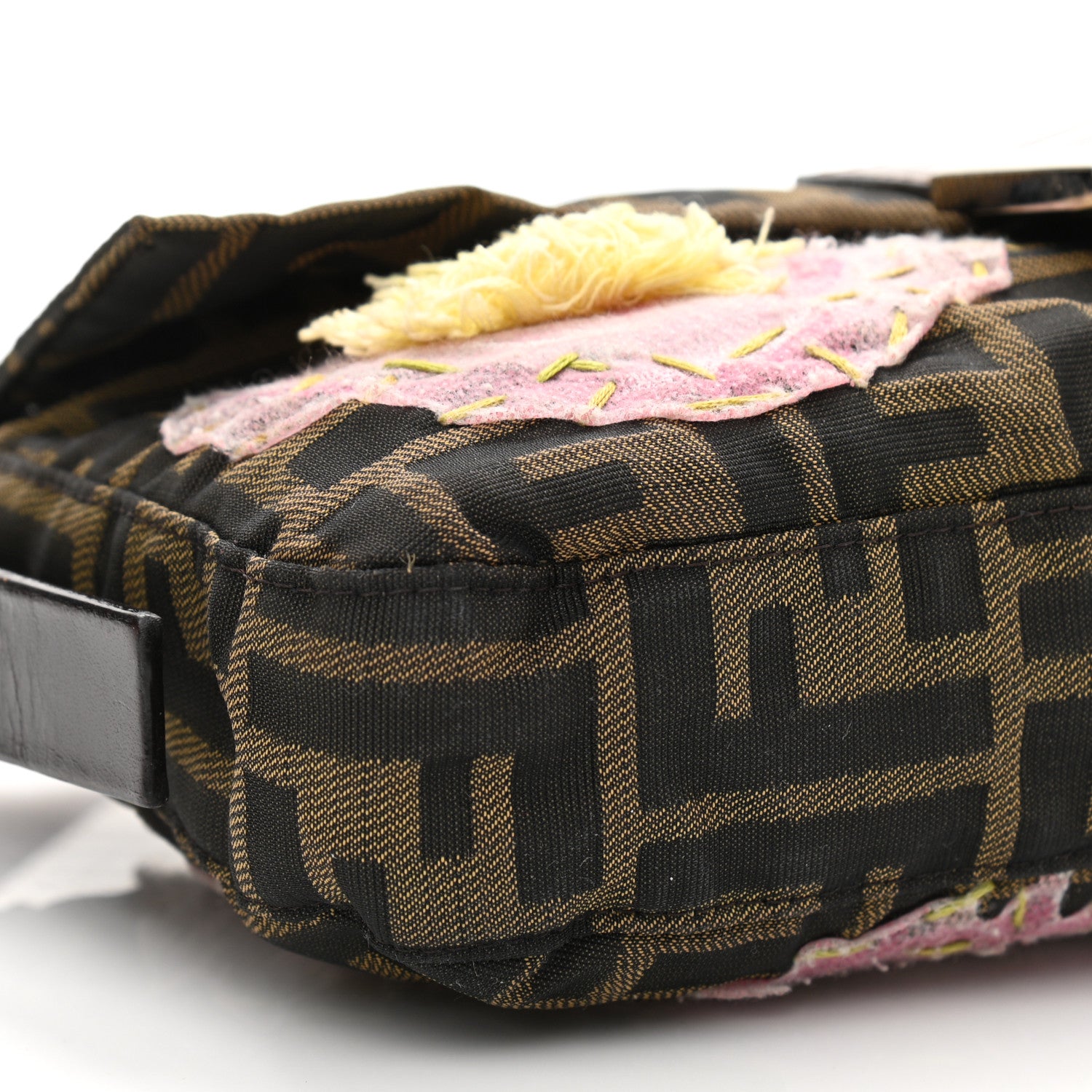 Fendi Zucca Flower Applique Baguette Tobacco 8 of 11