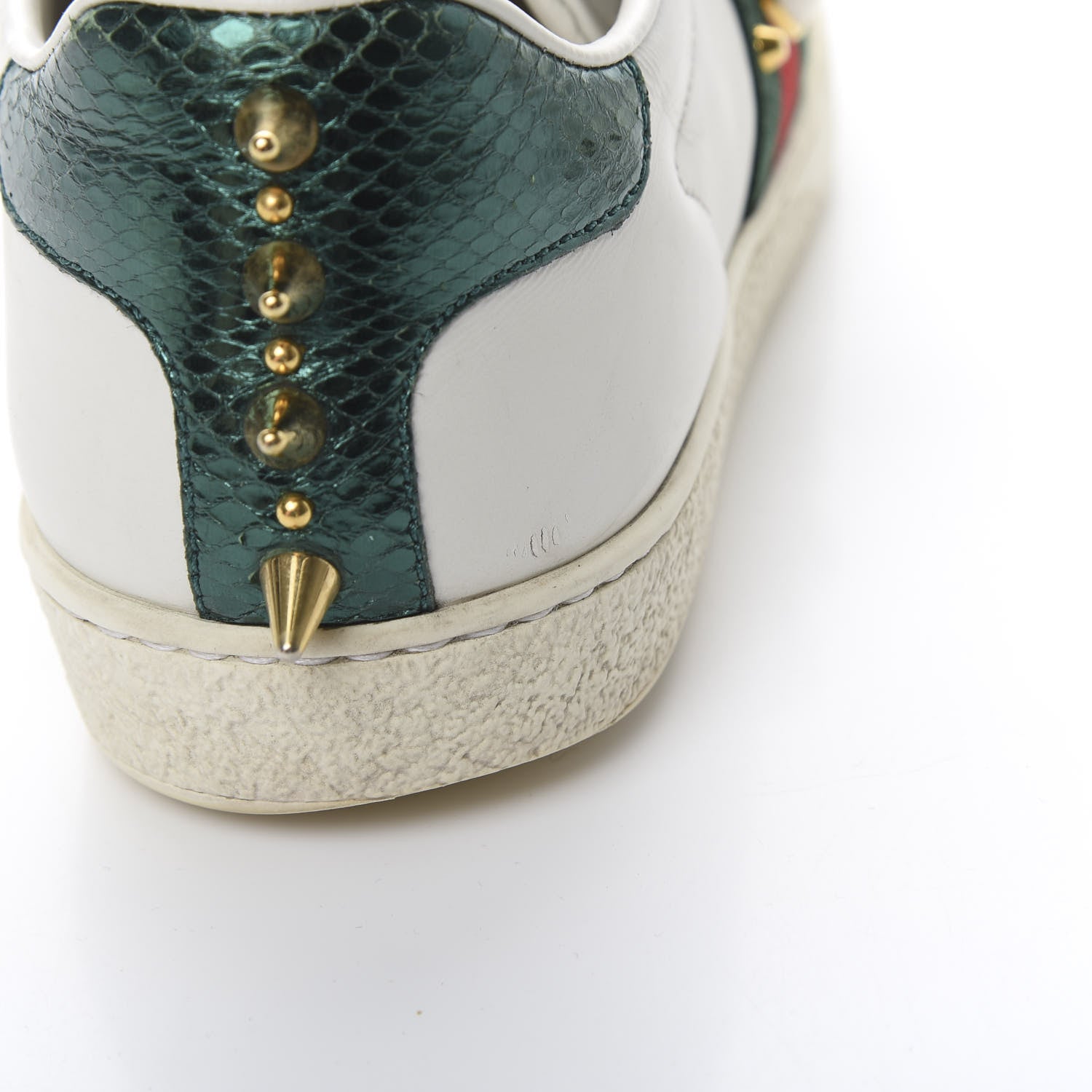 Gucci Calfskin Web Pearl Studded Womens Ace Sneakers 36.5 White 14 of 14