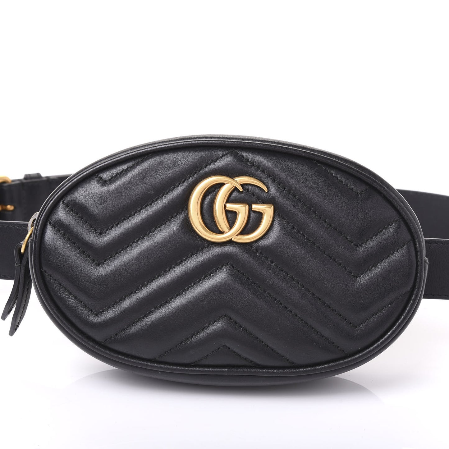 Calfskin Matelasse GG Marmont Belt Bag 95 38 Black