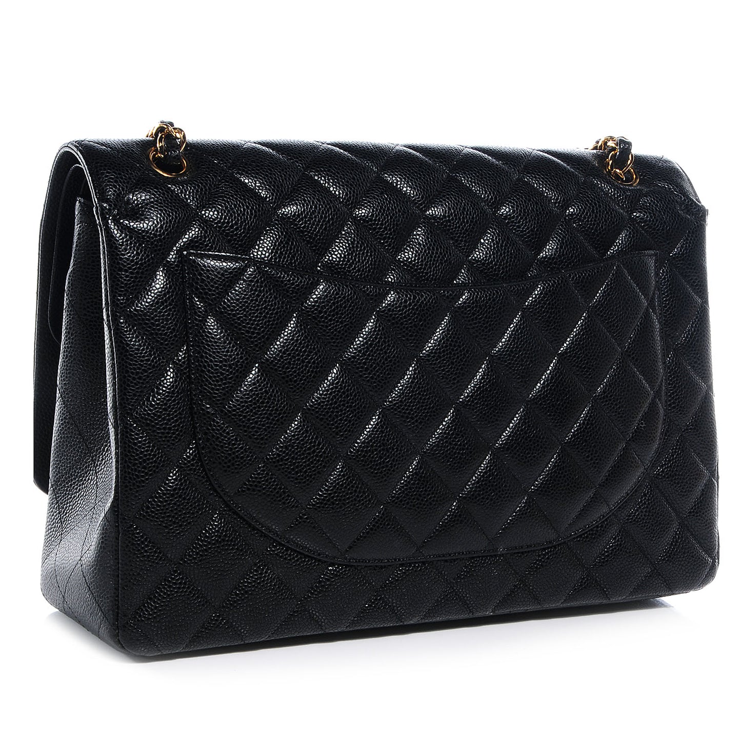 Caviar Quilted Maxi Double Flap Black
