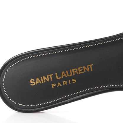 Saint Laurent Calfskin Tribute 05 Slide Sandals 36 Black 7 of 9