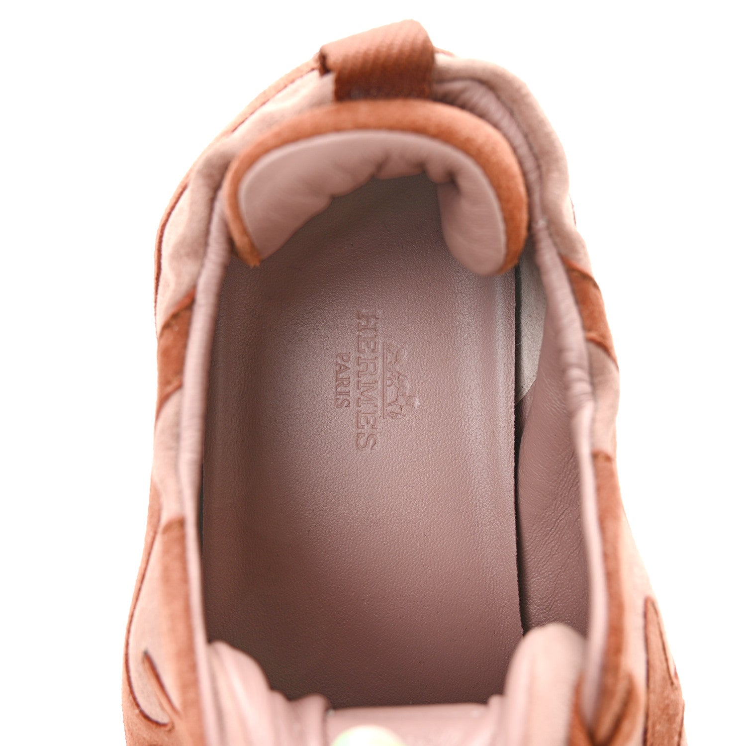 Hermes Suede Goatskin Jet Sneakers 38.5 Rose Antique Rouge Sepia 7 of 9