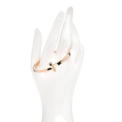 Tiffany 18K Rose Gold Wide T T1 Hinged Bangle Bracelet 2 of 5