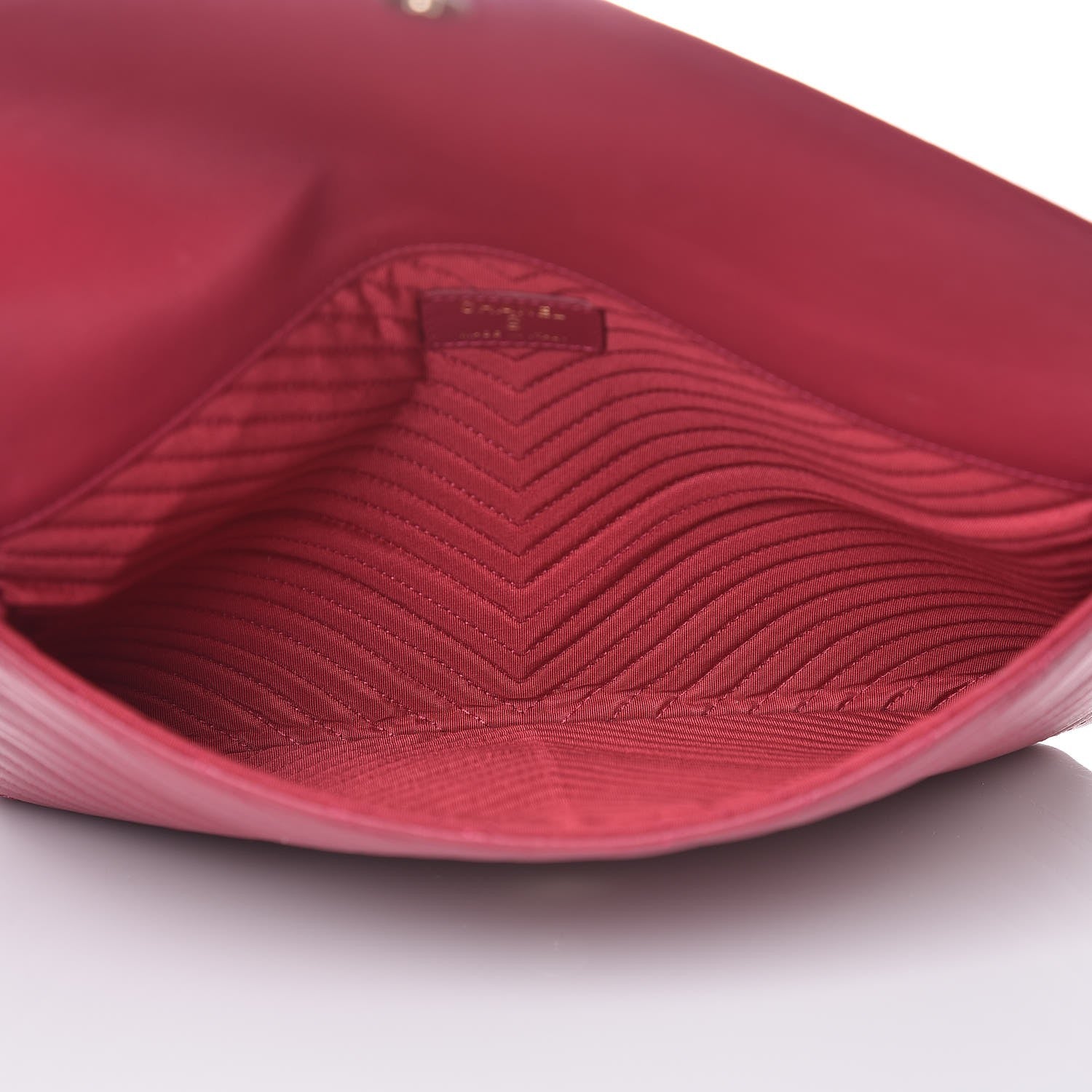 Chanel Calfskin Chevron Quilted Small Envelope Clutch Pink 5 of 7