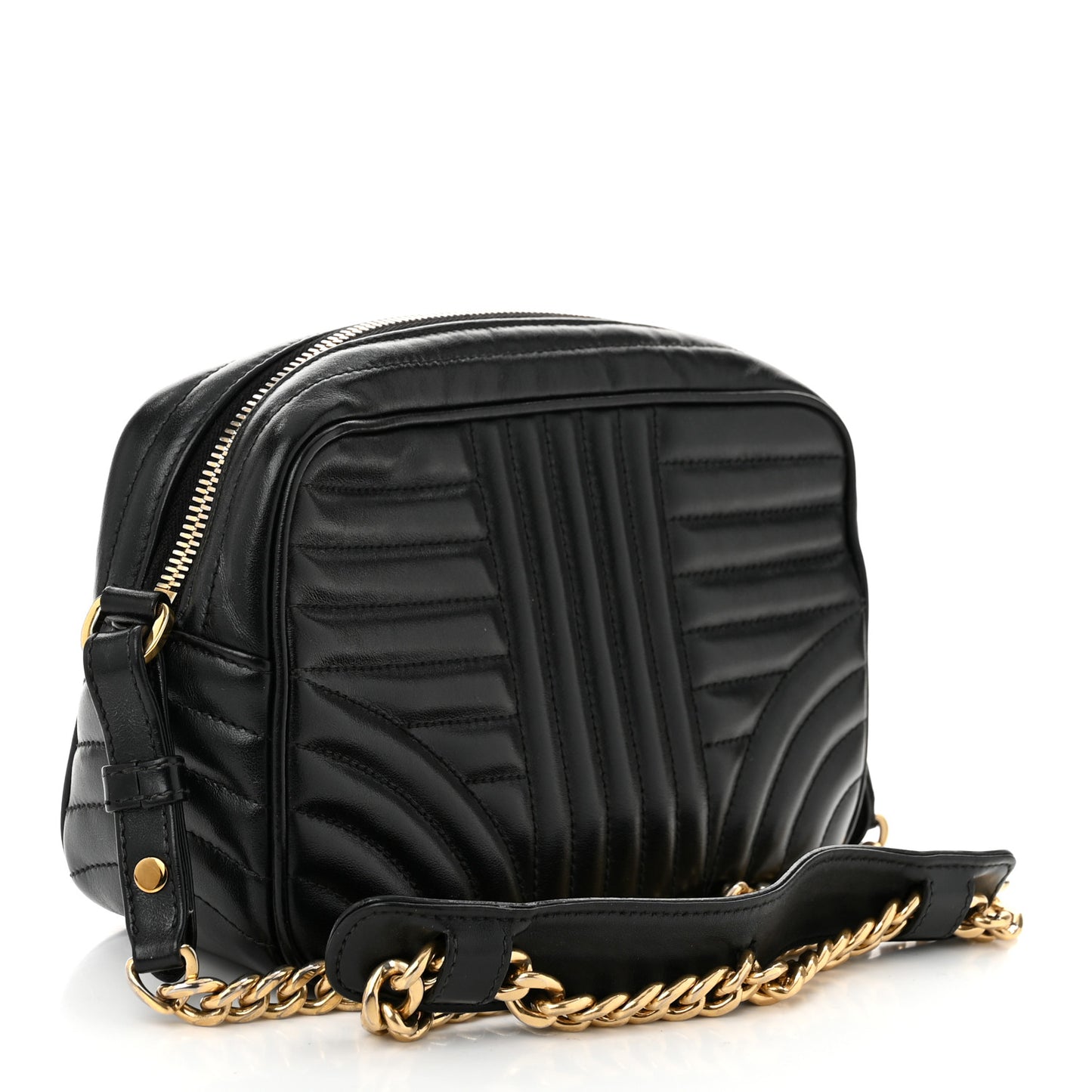 Soft Calfskin Diagramme Crossbody Bag Black