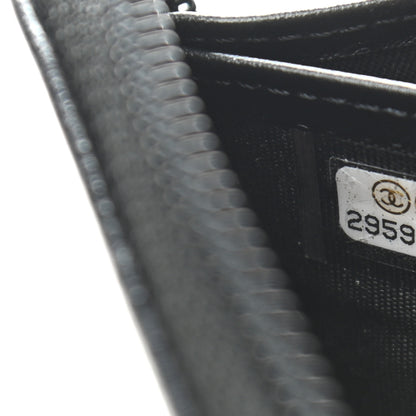 Chanel Caviar Quilted Boy Long Zip Around Wallet Black 8 of 8