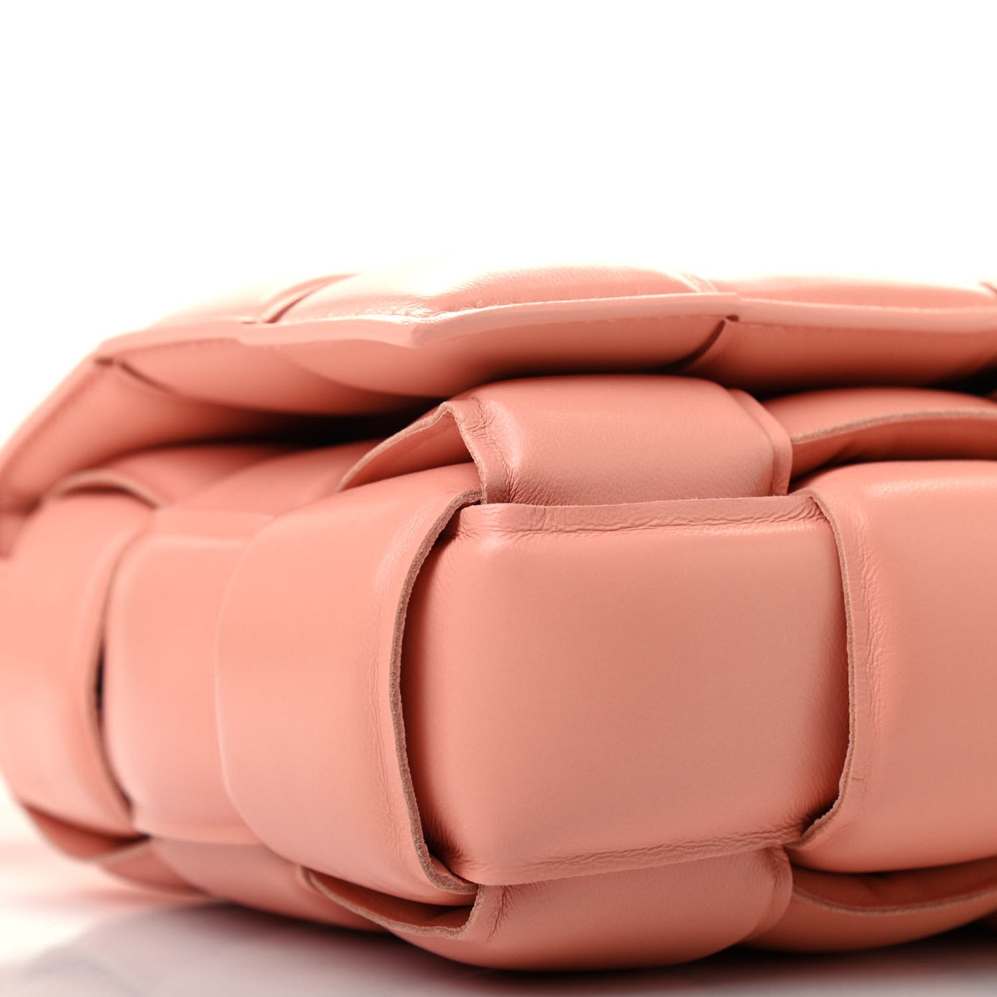 Nappa Maxi Intreccio Padded Cassette Crossbody Bag Peachy