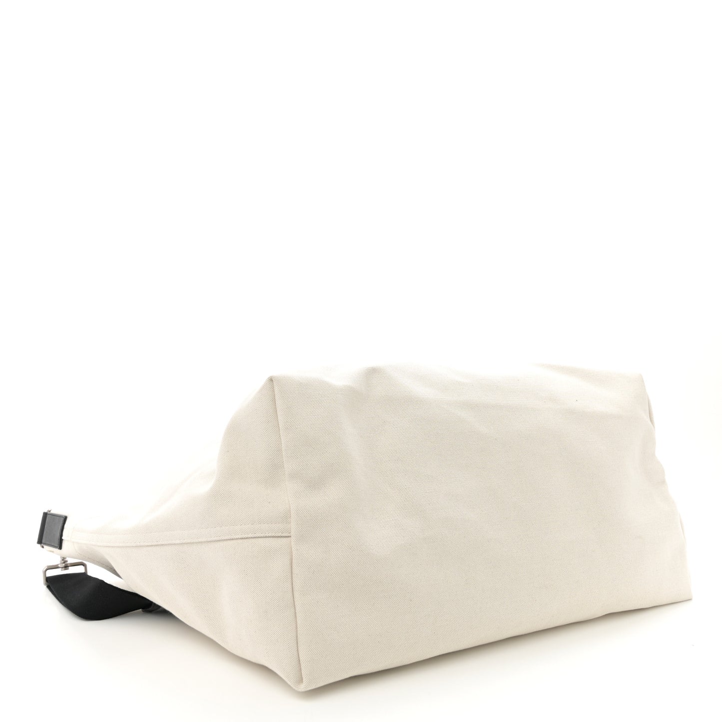 Linen Calfskin Rive Gauche Maxi Tote Grege et Noir