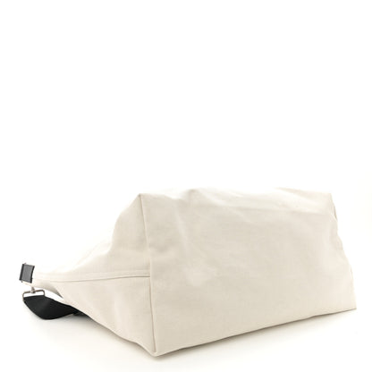 Saint Laurent Linen Calfskin Rive Gauche Maxi Tote Grege et Noir 4 of 9