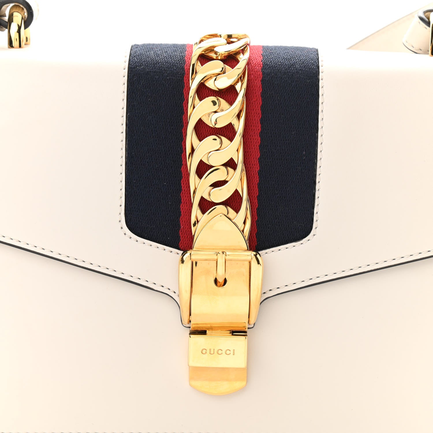Gucci Calfskin Small Sylvie Shoulder Bag Off White 8 of 10