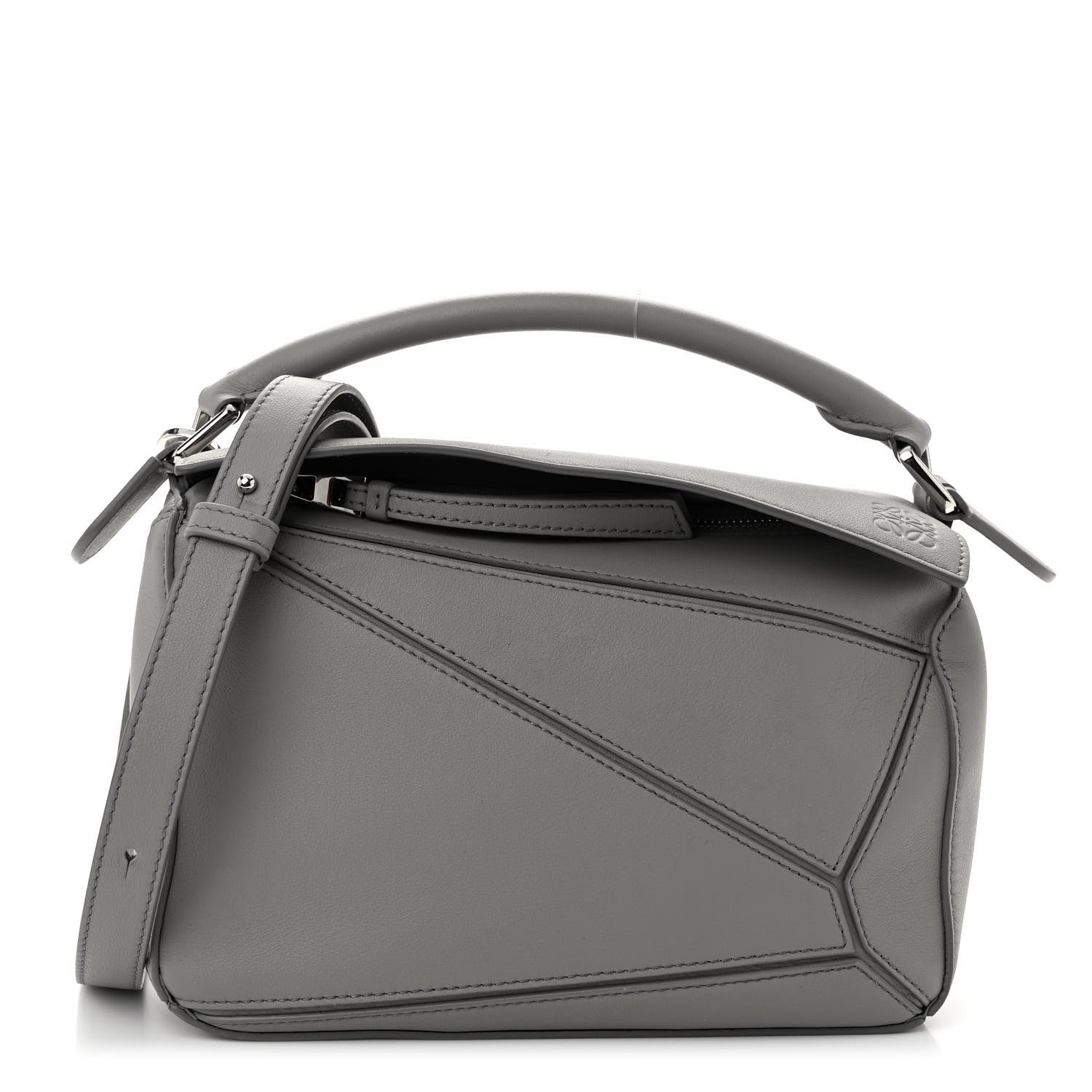Loewe Soft Grained Calfskin Small Puzzle Bag Pearl Grey 1 of 9