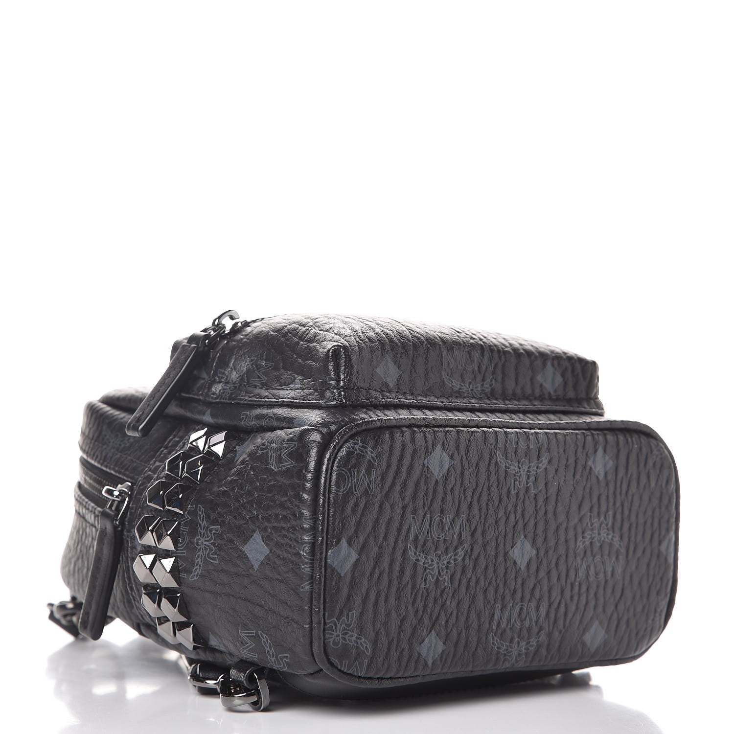 MCM Visetos Studded X-Mini Bebe Boo Backpack Black 4 of 8
