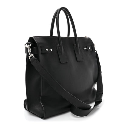 Saint Laurent Grained Calfskin Sac De Jour Souple North South Tote Black 3 of 13