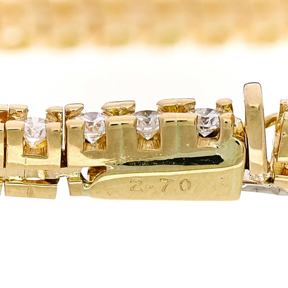 Parker & West by FASHIONPHILE 18K Yellow Gold Diamond 2.70ctw Tennis Bracelet 4 of 4