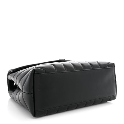 Saint Laurent Calfskin Y Quilted Monogram Monochrome Small Loulou Chain Satchel Black 4 of 10