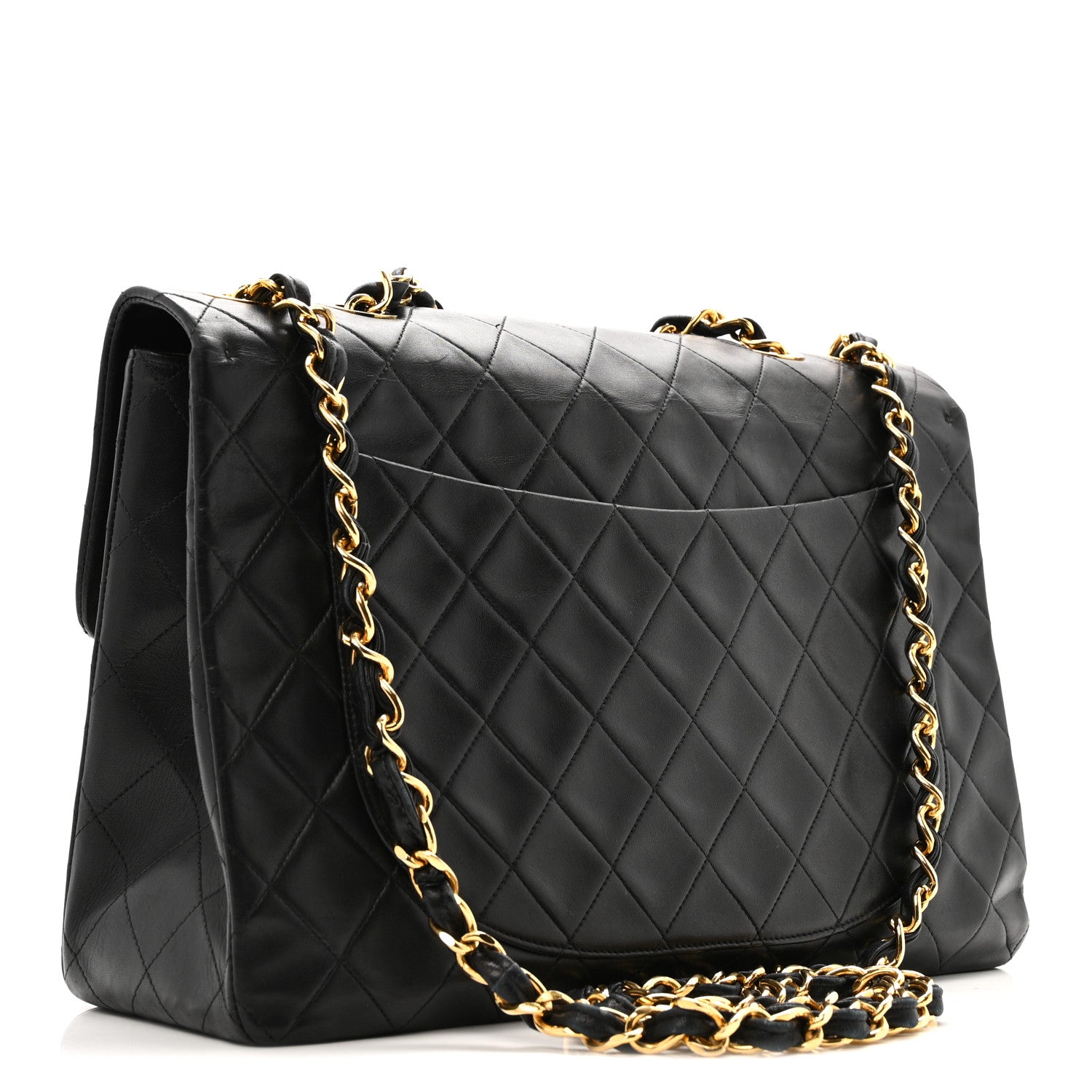 Chanel Lambskin Quilted XL Jumbo Single Flap Black 1840931
