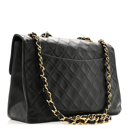 Chanel Lambskin Quilted XL Jumbo Single Flap Black 3 of 17