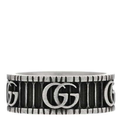 Gucci Sterling Silver Double G Band Ring 55 7.25 1 of 4