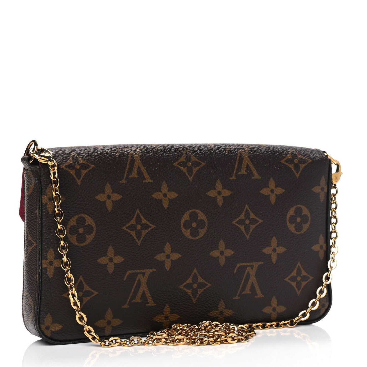 Monogram Pochette Felicie Chain Wallet Fuchsia