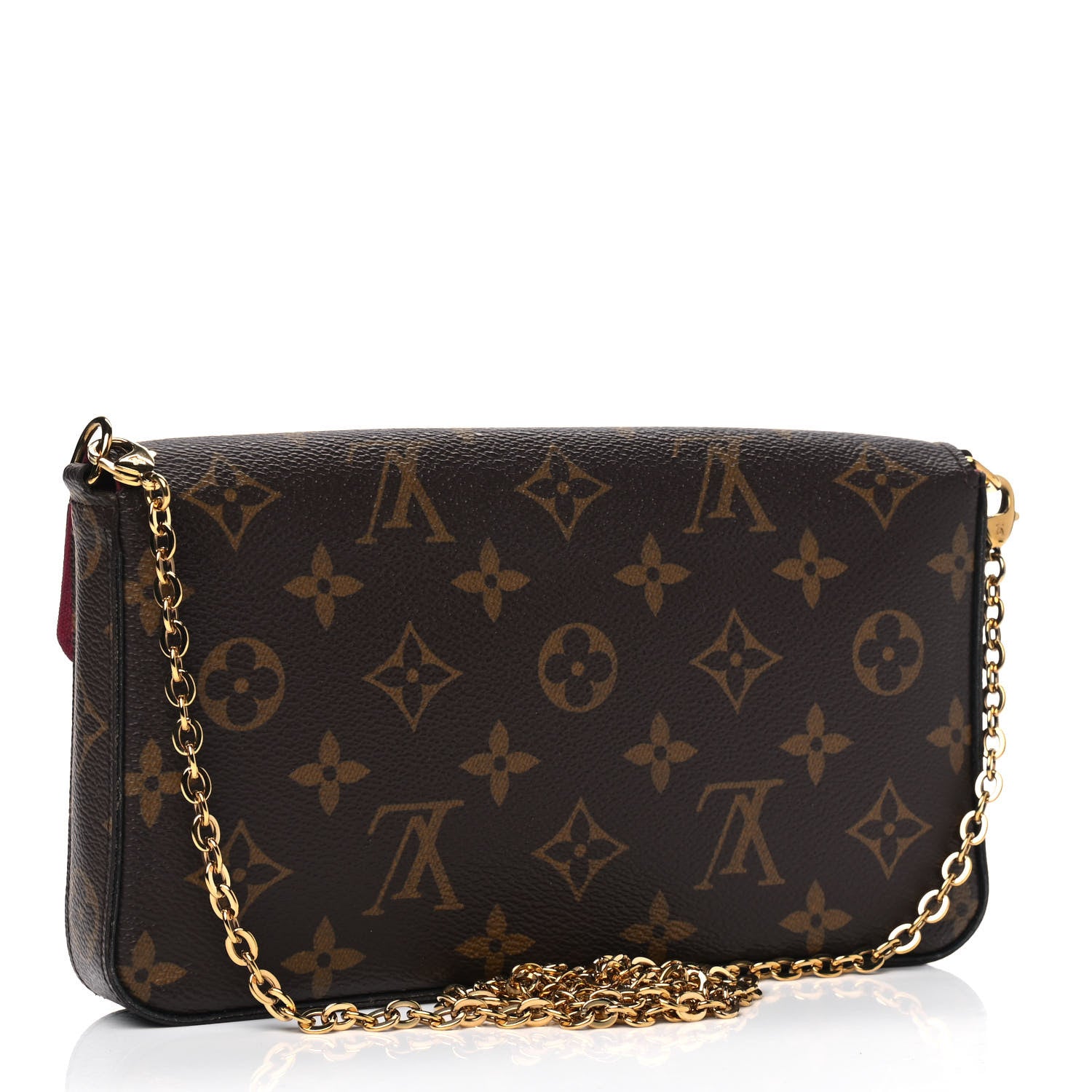 Louis Vuitton Monogram Pochette Felicie Chain Wallet Fuchsia 2 of 8