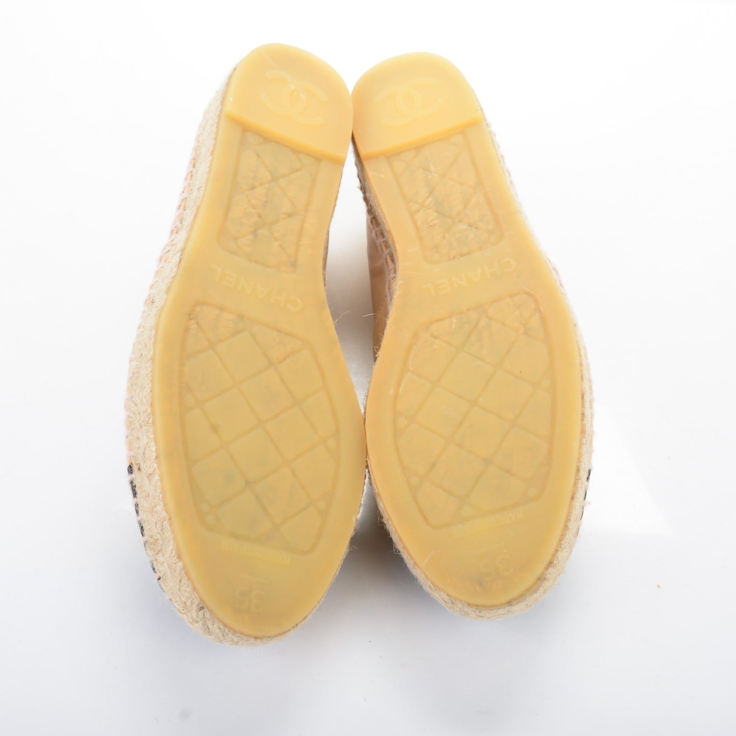 Lambskin CC Espadrilles 35 Beige Black