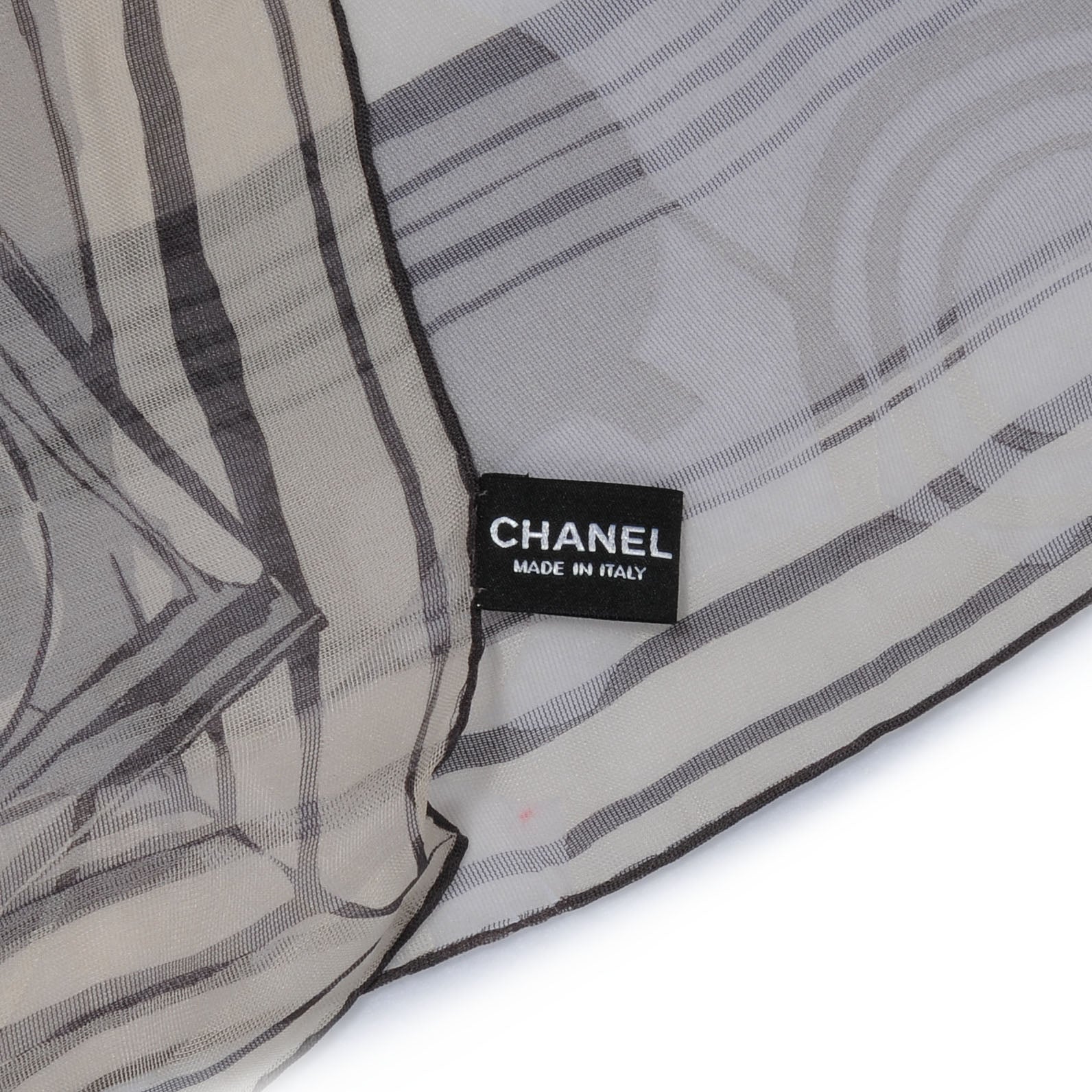 Chanel Silk Rayon CC Logo Stole Beige 4 of 5