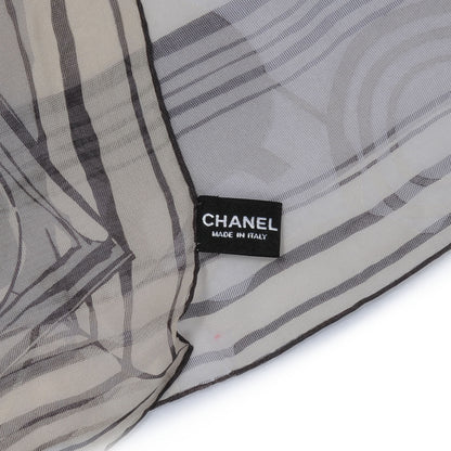 Chanel Silk Rayon CC Logo Stole Beige 4 of 5