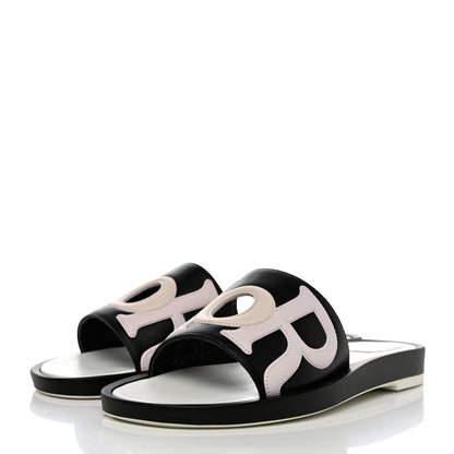 Christian Dior Calfskin Marina Slides 39.5 Black Rose 3 of 9