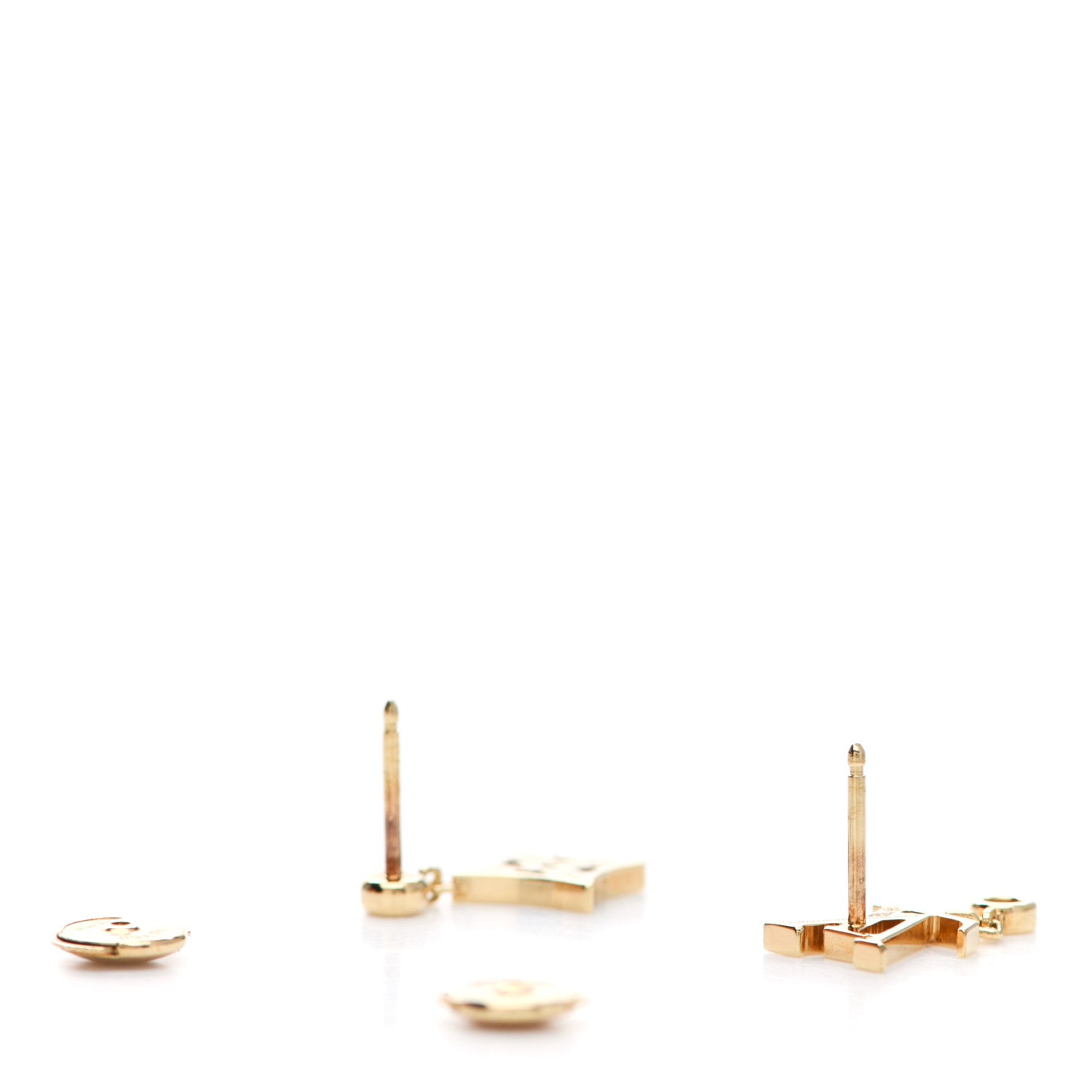 Louis Vuitton 18K Yellow Gold Diamond Idylle Blossom Monogram Stud Earrings 3 of 5