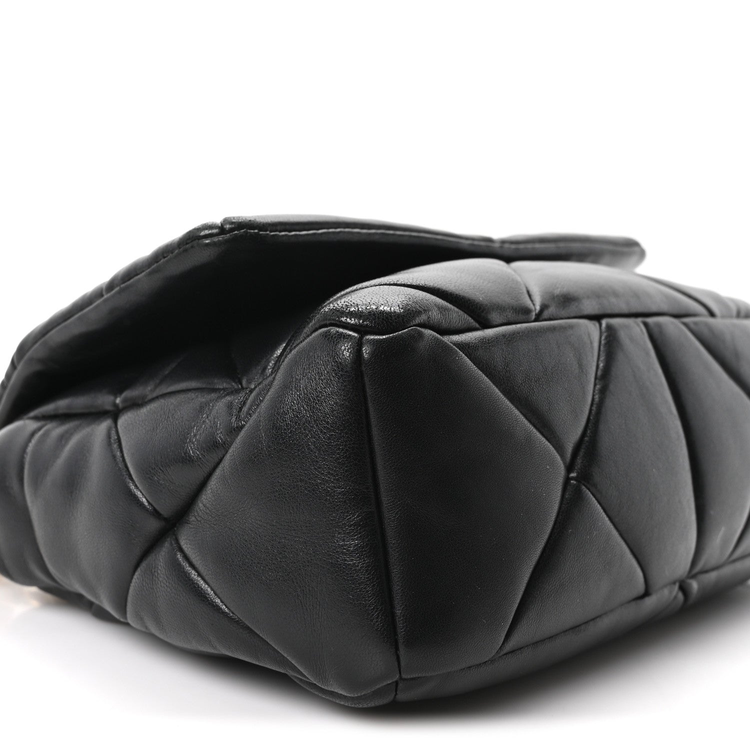 Prada Nappa Re-Nylon Triangle Quilted Patchwork System Flap Shoulder Bag Black 9 of 10