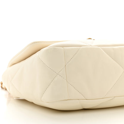 Chanel Goatskin Quilted Medium Chanel 19 Flap White 9 of 10