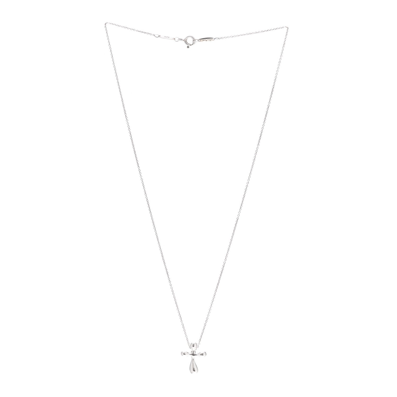 Tiffany Sterling Silver 12mm Elsa Peretti Cross Pendant Necklace 3 of 5