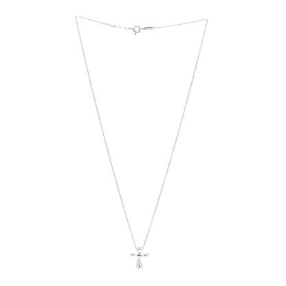 Tiffany Sterling Silver 12mm Elsa Peretti Cross Pendant Necklace 3 of 5