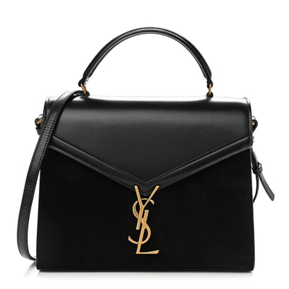 Saint Laurent Kid Scamosciato Smooth Calfskin Medium Classic Monogram Cassandra Top Handle Black Rouge Legion 1 of 11