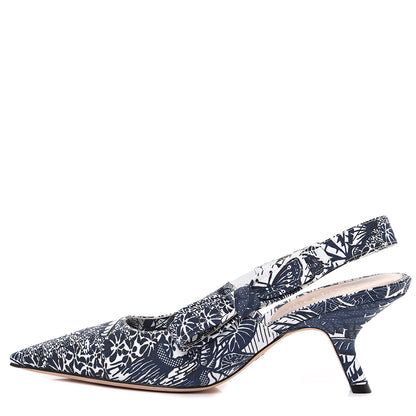 Christian Dior Toile De Jouy Sweet D Slingback Pumps 39 Off White 1 of 8