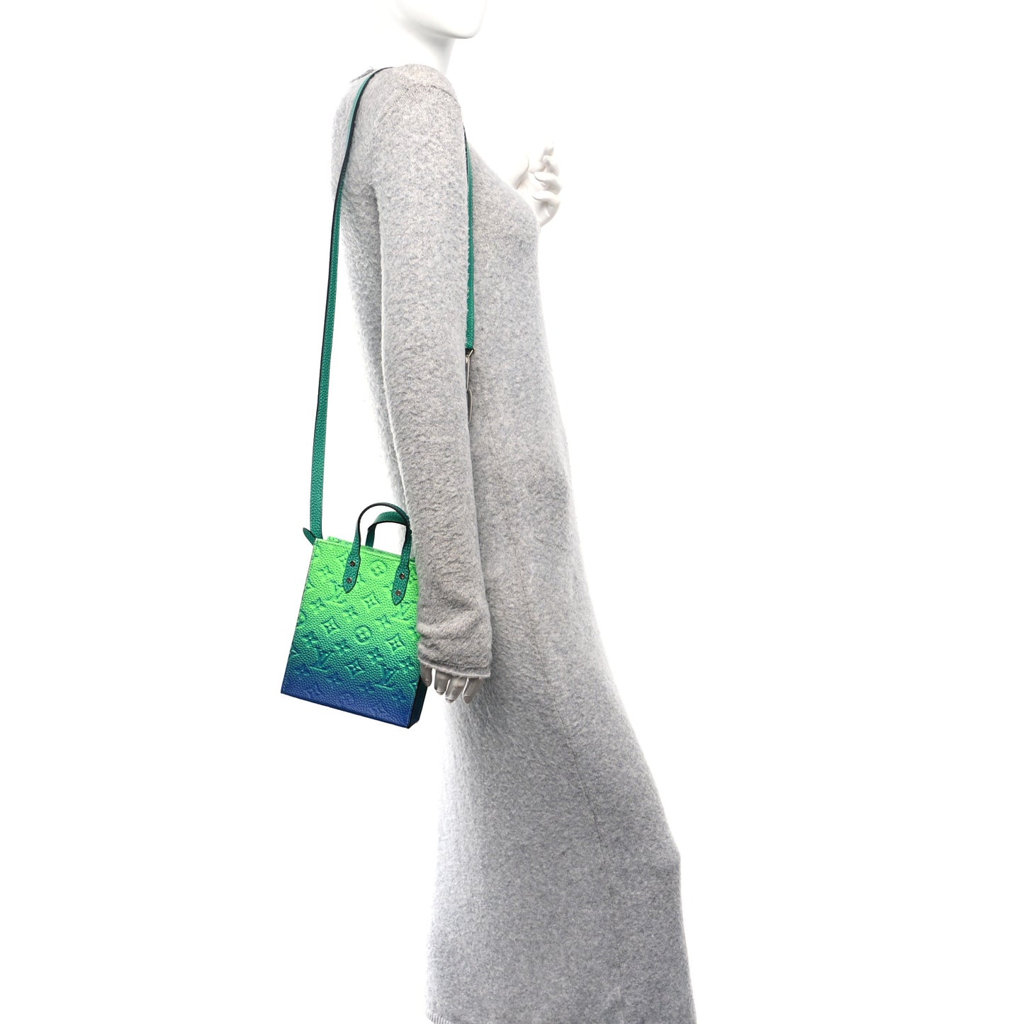Taurillon Illusion Sac Plat XS Bleu Vert