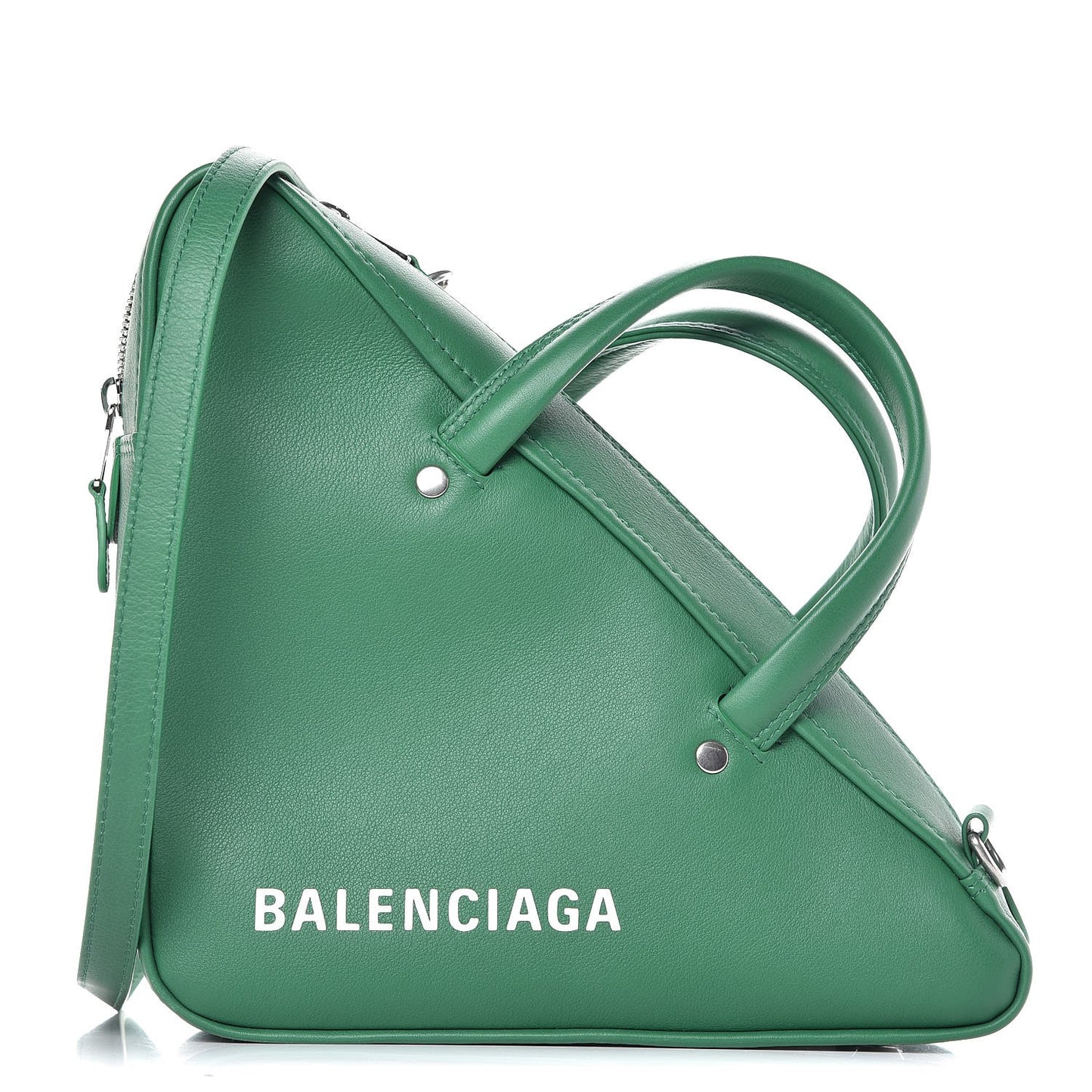 Shiny Day Calfskin S Triangle Duffle Vert Irlandais