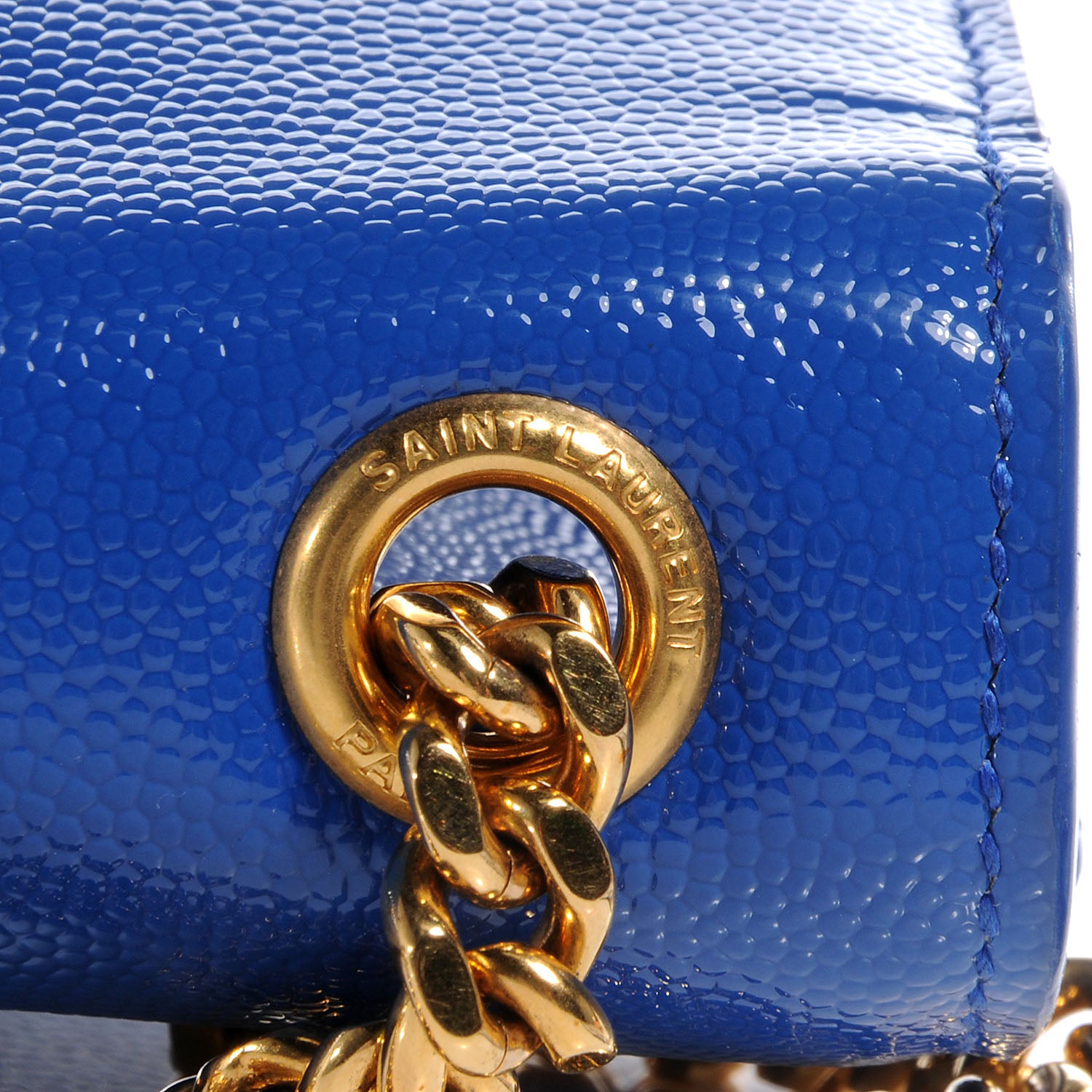 Saint Laurent Textured Leather Small Classic Monogramme Royal Blue 10 of 10