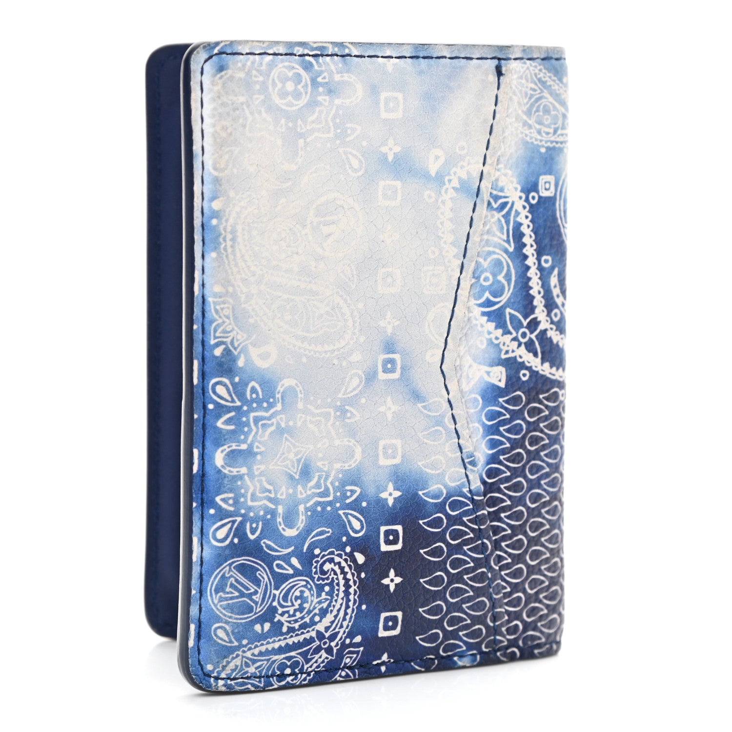 Louis Vuitton Cowhide Monogram Bandana Pocket Organizer Blue 3 of 6