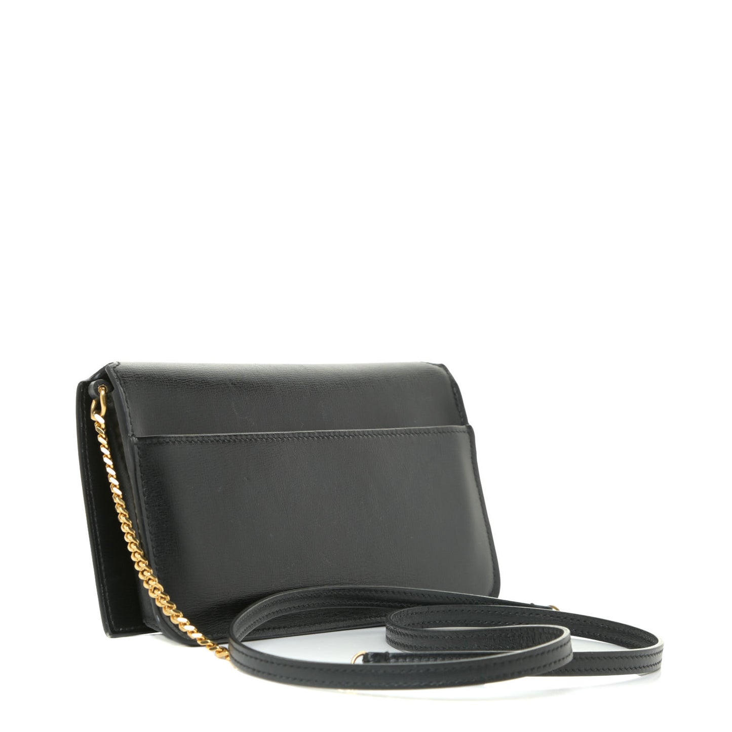 Smooth Calfskin Monogram Phone Holder Crossbody Black