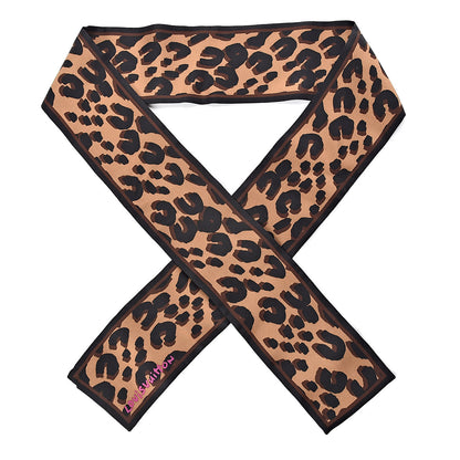 Louis Vuitton Silk Leopard Bandeau Scarf Marron 1 of 5