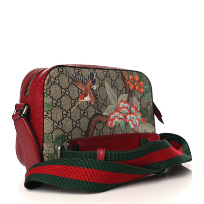 Gucci GG Supreme Monogram Tian Web Camera Bag Beige Multicolor Red 3 of 9