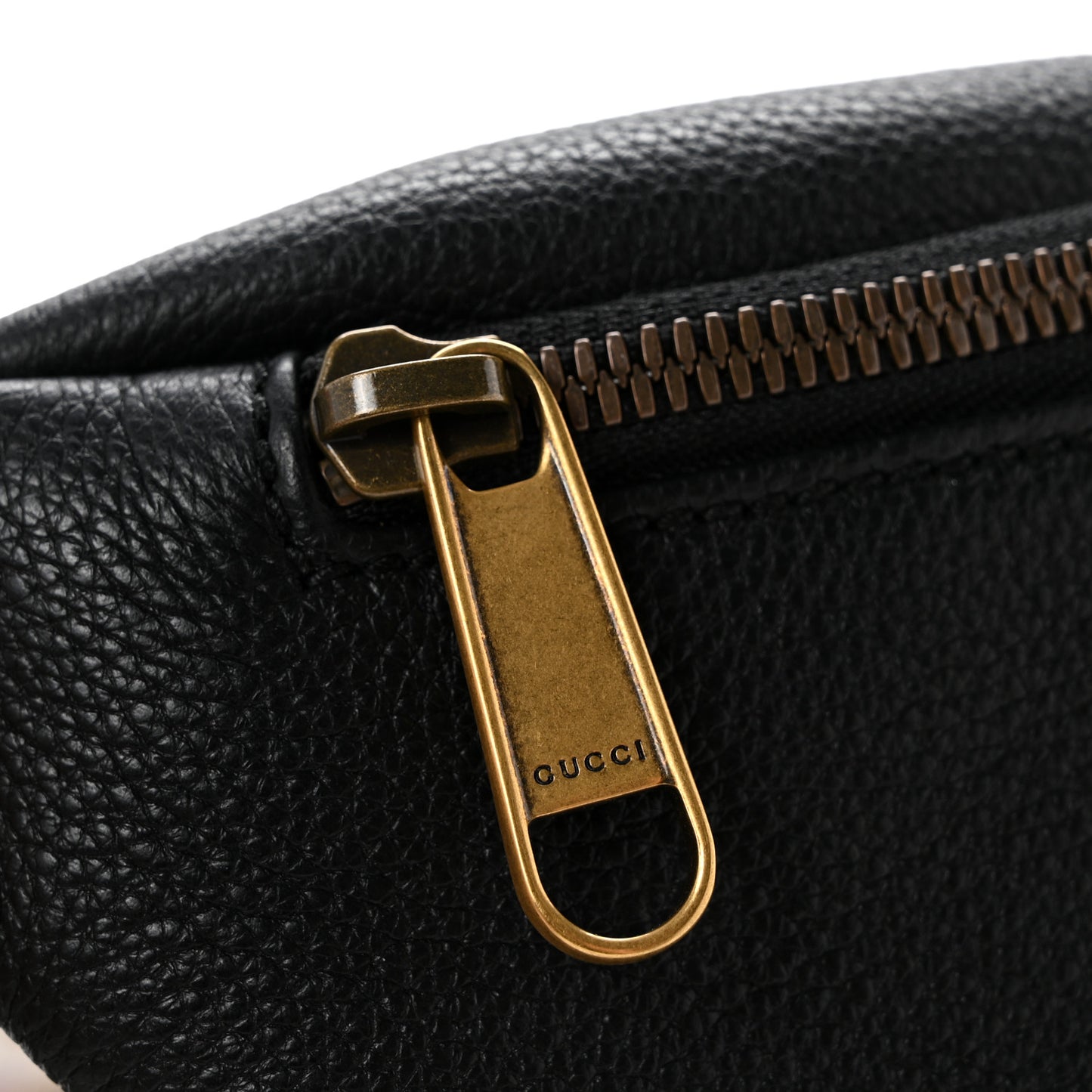 Grained Calfskin Small Logo Belt Bag Black