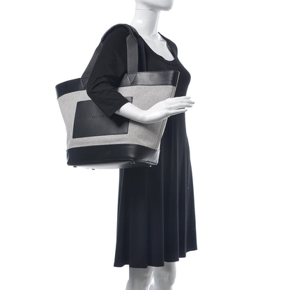 Alexander Wang Canvas Calfskin Paneled Tote Grey Black 2 of 10