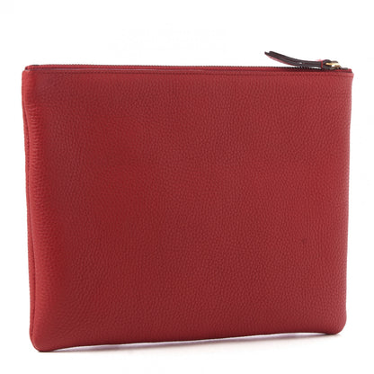 Gucci Pebbled Calfskin Animalier Tiger Zip Pouch Red 2 of 8