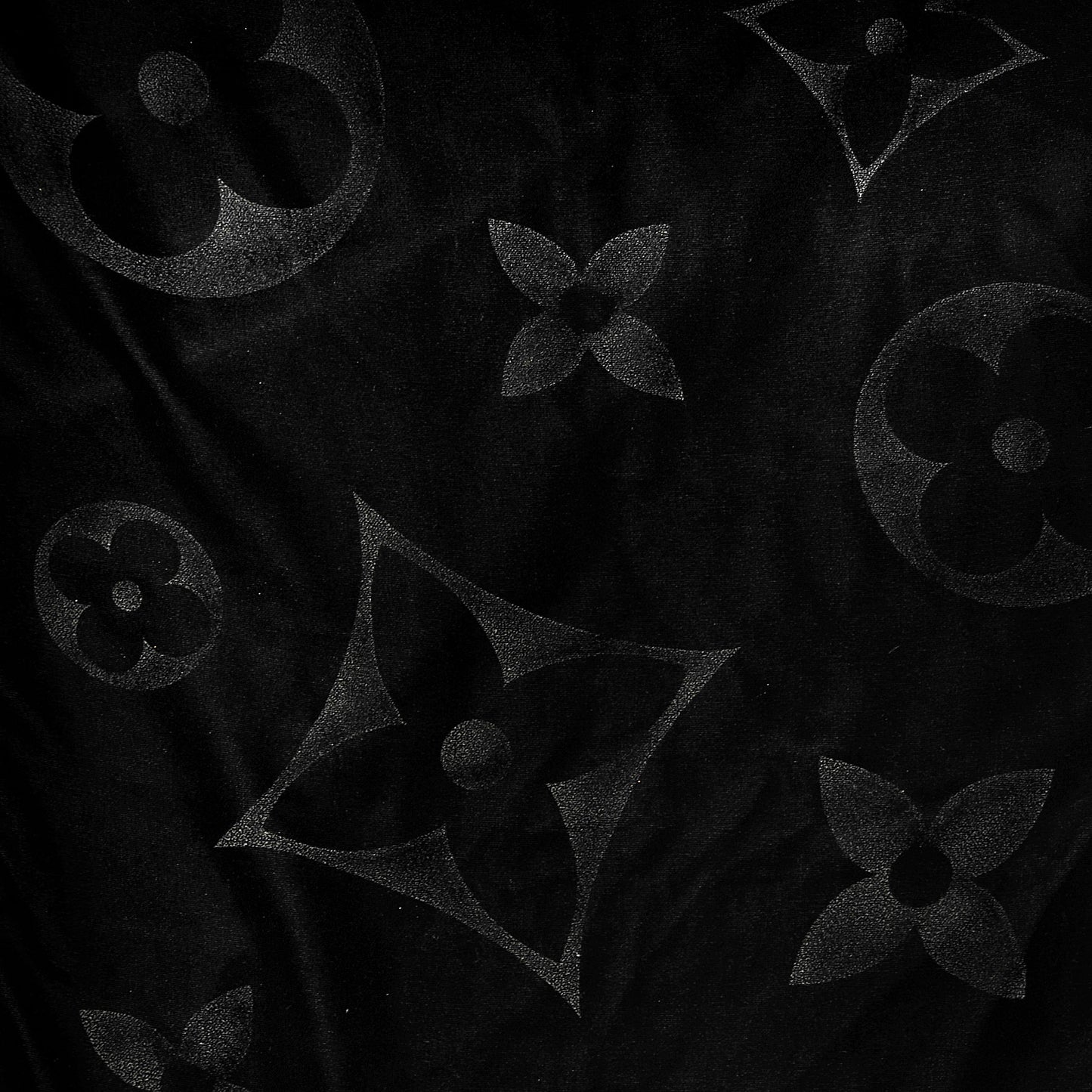 Monogram Velours Silk Mousseline Long Scarf Black