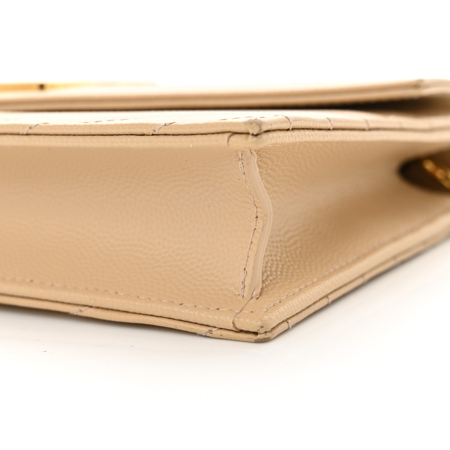 Grain De Poudre Matelasse Chevron Monogram Envelope Chain Wallet Nude Powder