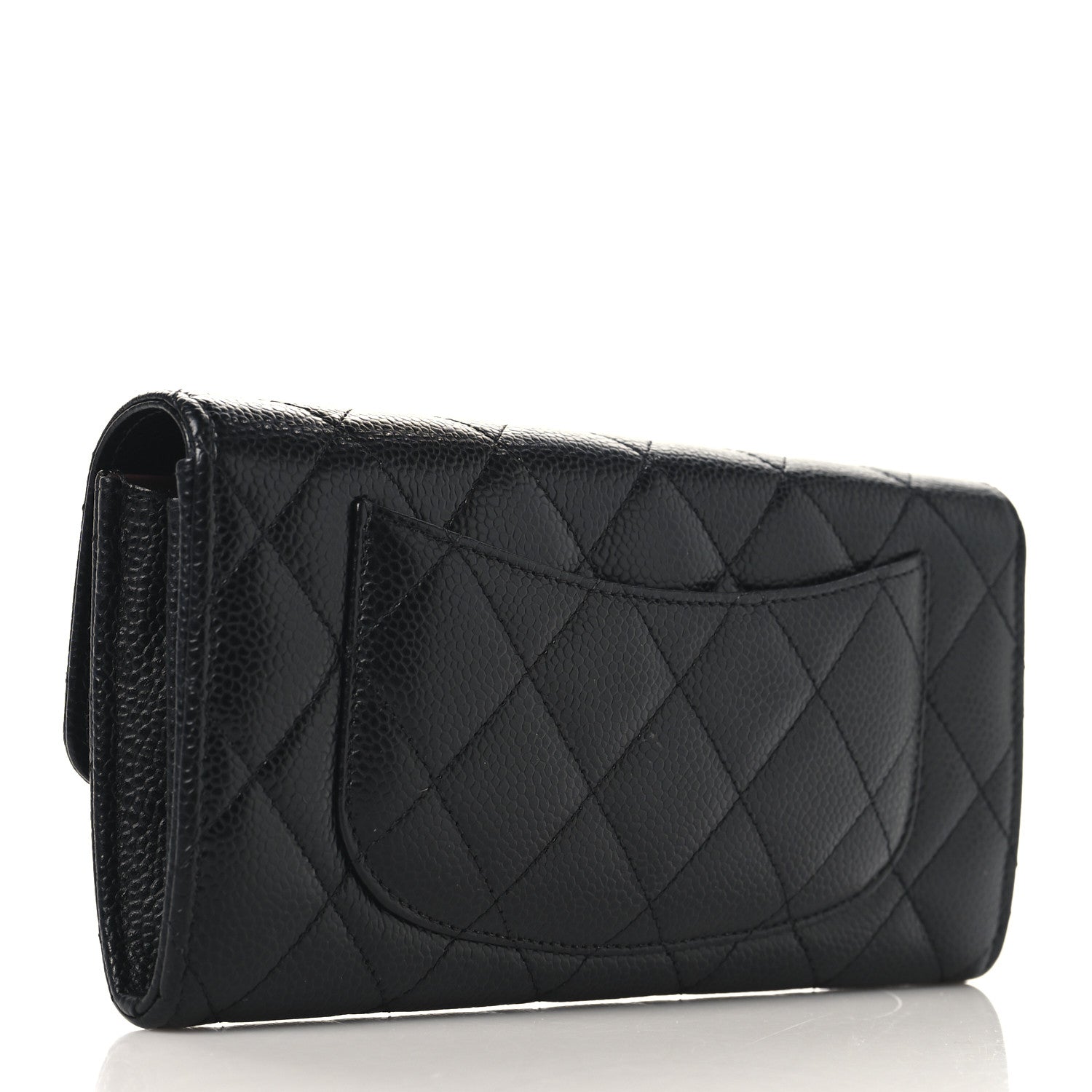 Chanel Caviar Quilted Large Gusset Flap Wallet Black 3 of 8
