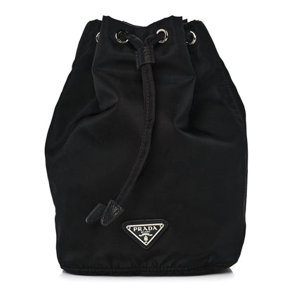 Prada Saffiano Tessuto Nylon Vela Bucket Wristlet Black 1 of 11