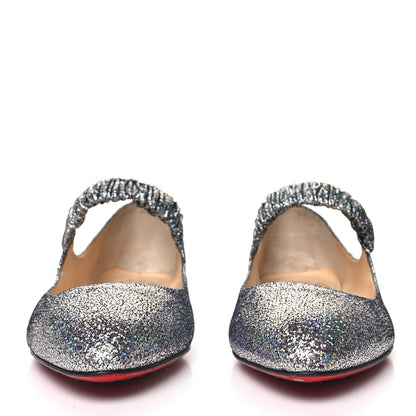 Christian Louboutin Nappa Mica Gil Mary Jane Ballet Flats 38.5 Silver 2 of 7